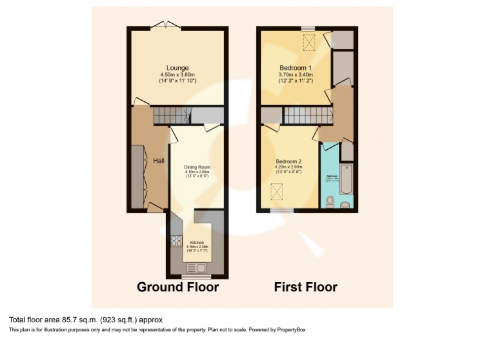 Floorplan for 9 Bellmans Close, Beith, Ayrshire, KA15 2AX, UK