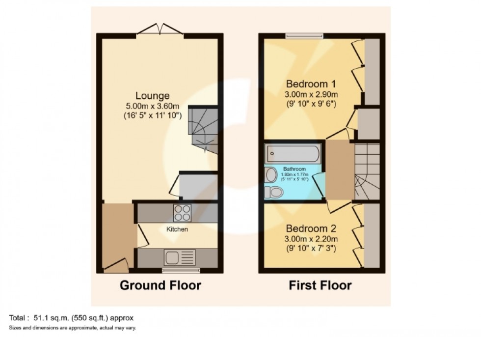 Floorplan for 39 Kirklands, Renfrew, Renfrewshire, PA4 8HF, UK