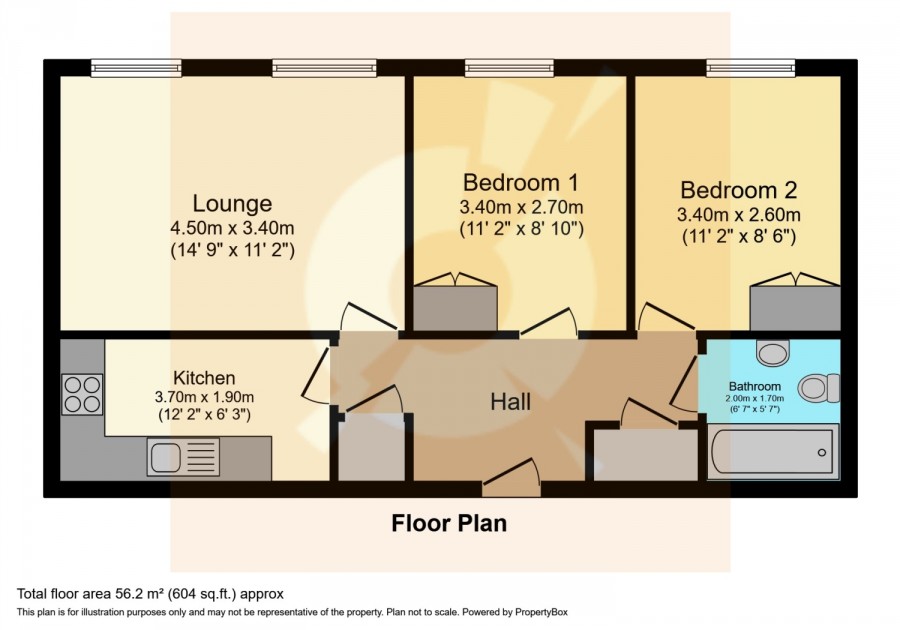 floorplan for 32, Flat 2/2, John Neilson Avenue, Paisley