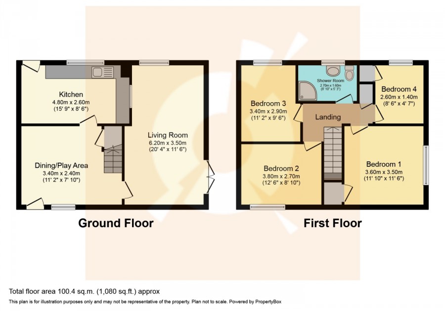floorplan for 23 Atholl Place, Linwood, Paisley