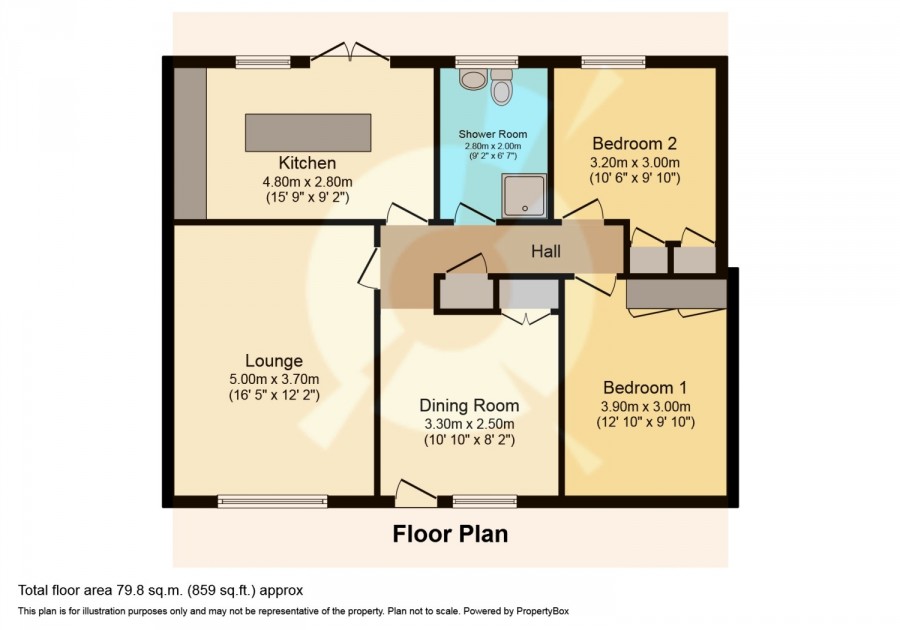 floorplan for 16 Truesdale Crescent, Drongan, Ayr