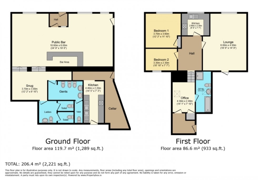 Floorplan for Maybole Arms 37 Whitehall, Maybole, Ayrshire, KA19 7DS, UK