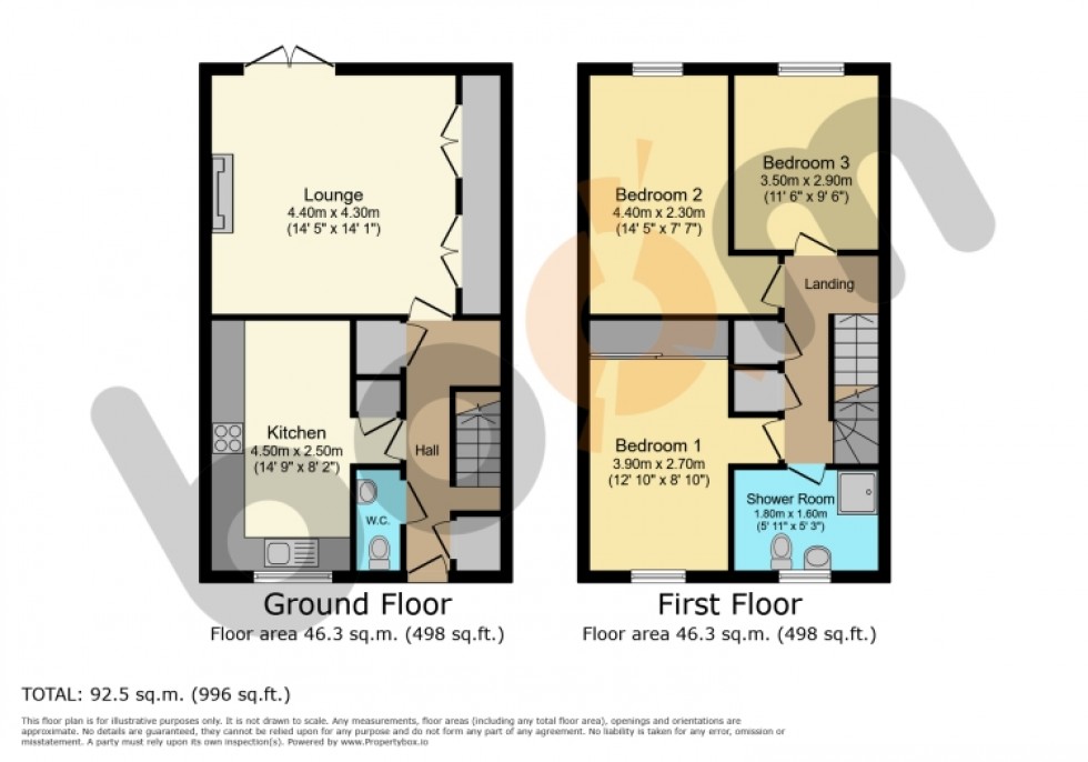 Floorplan for 49 Mains Wood, Erskine, Renfrewshire, PA8 7JG, UK
