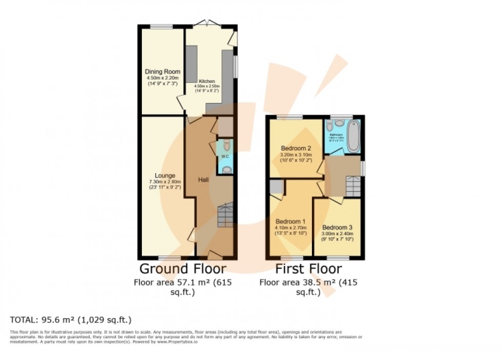 Floorplan for 15 Mayfield Crescent, Howwood, Johnstone, Renfrewshire, PA9 1BL, UK