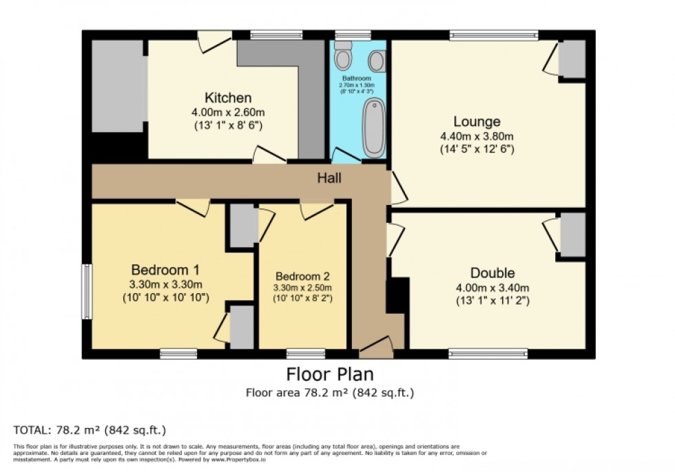 Floorplan for 3 Auldbar Terrace, Paisley, Renfrewshire, PA2 6XQ, UK