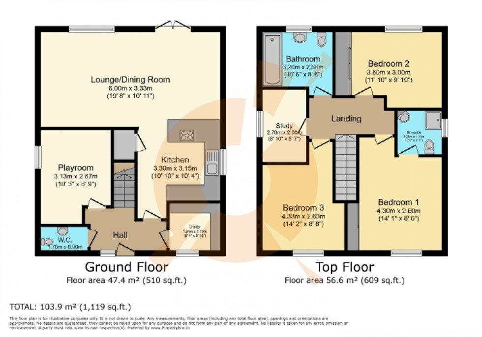 Floorplan for 37 Head Street, Beith, Ayrshire, KA15 2EU, UK