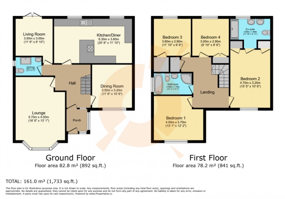 Floorplan for 26 Ladeside Gardens, Kilbirnie, Ayrshire, KA25 7EA, UK