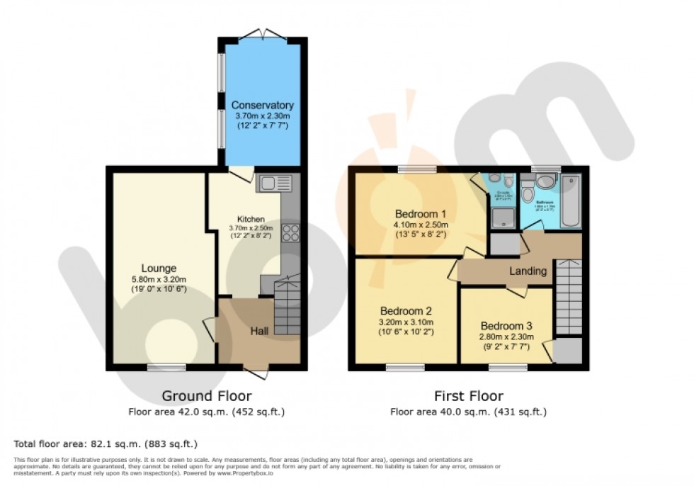 Floorplan for 43 Blackthorn Avenue, Beith, Ayrshire, KA15 2AR, UK