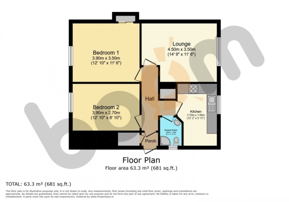 Floorplan for 3 Mains Avenue, Beith, Ayrshire, KA15 2AT, UK