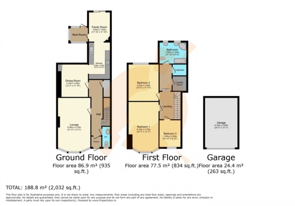 Floorplan for 64 Eglinton Road, Ardrossan, Ayrshire, KA22 8NQ, UK