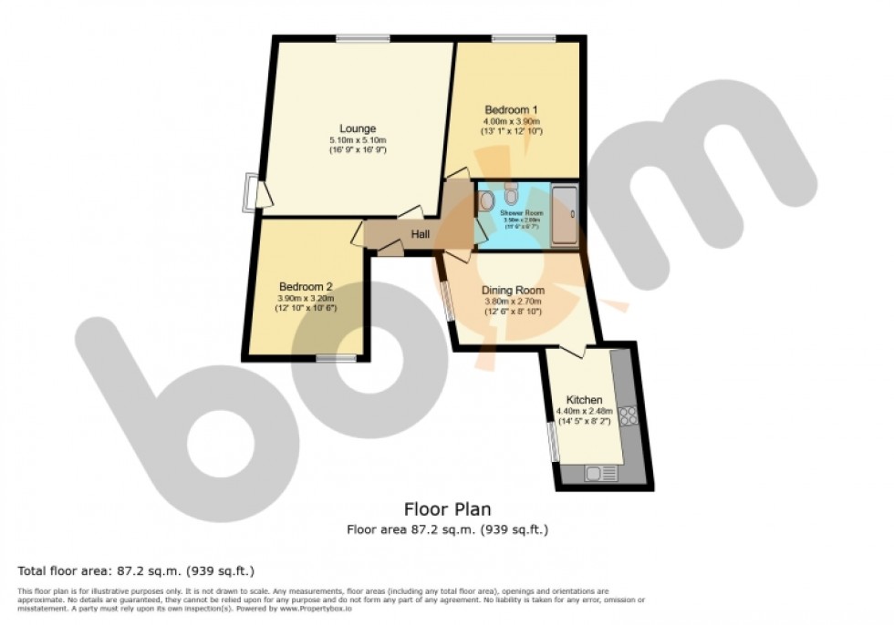 Floorplan for Flat B 9 Wilson Street, Beith, Ayrshire, KA15 2BG, UK