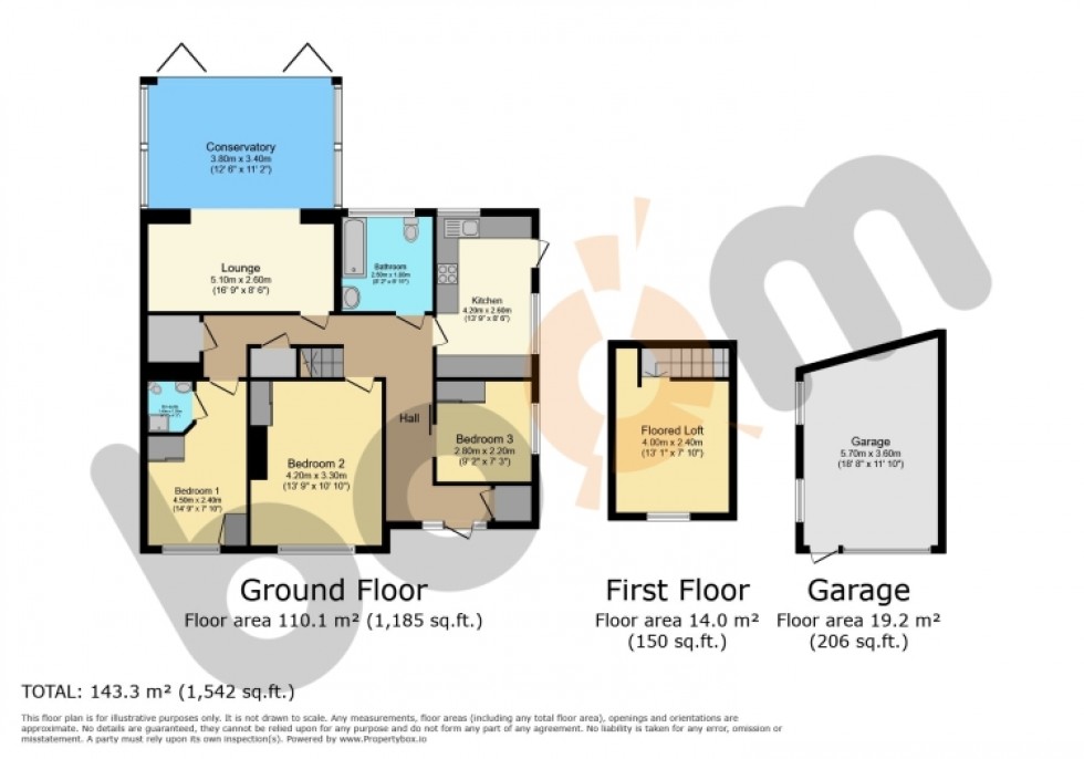 Floorplan for 63 Lomond Crescent, Beith, Ayrshire, KA15 2EB, UK