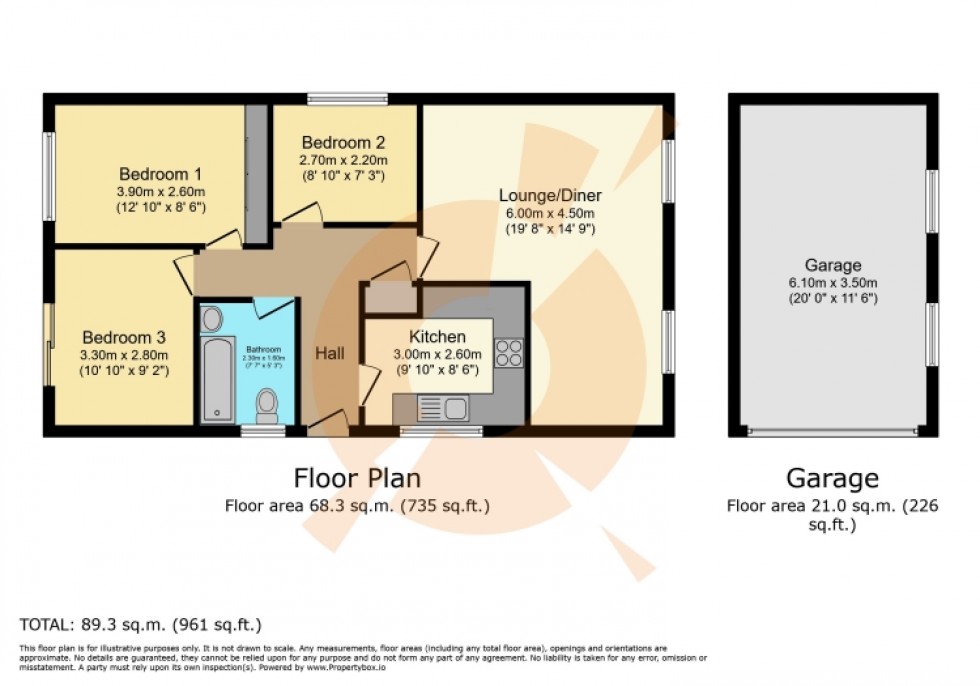 Floorplan for 48 Jamieson Place, Stewarton, Kilmarnock, Ayrshire, KA3 3HX, UK