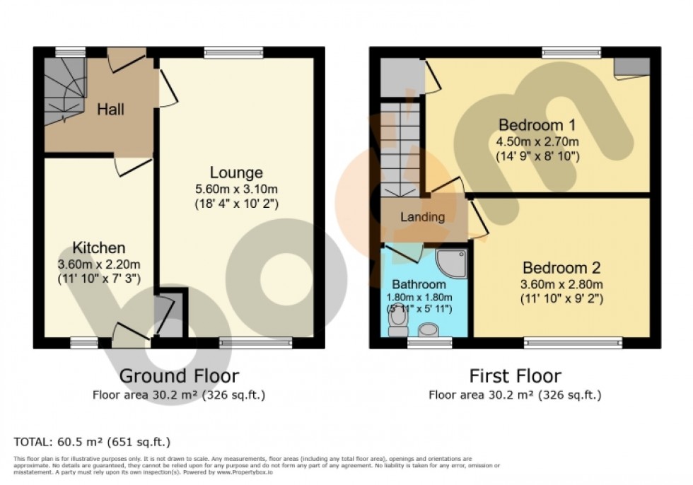 Floorplan for 154 Hollows Avenue, Paisley, Renfrewshire, PA2 0RE, UK