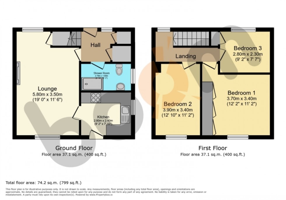 Floorplan for 53 Laburnum Avenue, Beith, Ayrshire, KA15 1BG, UK