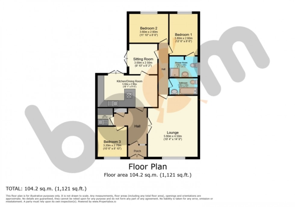 Floorplan for 6 De Morville Place, Beith, Ayrshire, KA15 1AT, UK