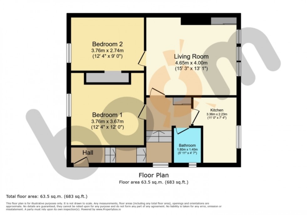 Floorplan for 129 Crags Road, Paisley, Renfrewshire, PA2 6QY, UK