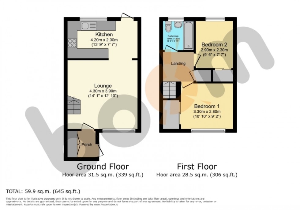 Floorplan for 6 Tillet Oval, Paisley, Renfrewshire, PA3 2DH, UK