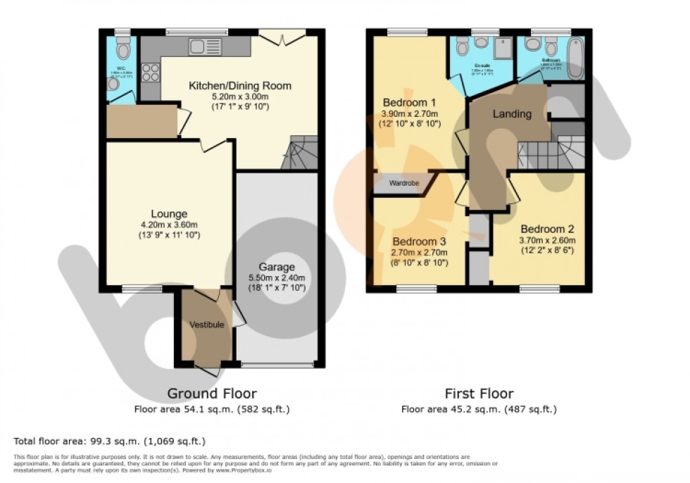 Floorplan for 50 Grahamfield Place, Beith, Ayrshire, KA15 1AY, UK