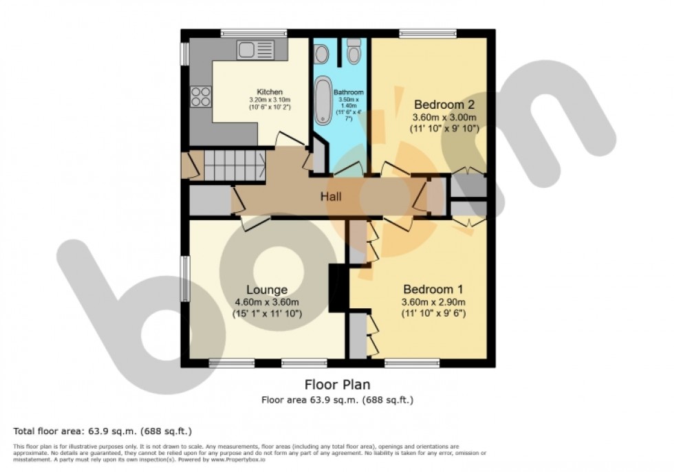 Floorplan for 47 Elm Avenue, Renfrew, Renfrewshire, PA4 9AN, UK
