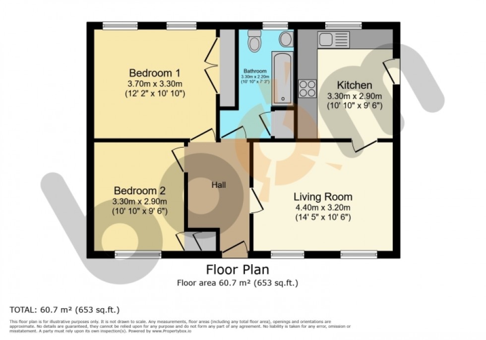 Floorplan for 14 Cartha Crescent, Paisley, Renfrewshire, PA2 7HE, UK