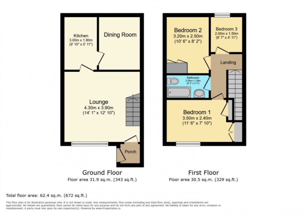 Floorplan for 29 Denholm Way, Beith, Ayrshire, KA15 1BN, UK