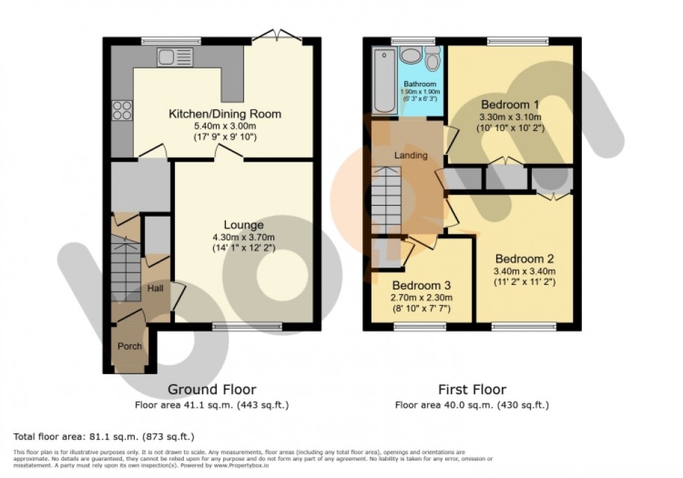 Floorplan for 8 Burnside Grove, Johnstone, Renfrewshire, PA5 8QR, UK