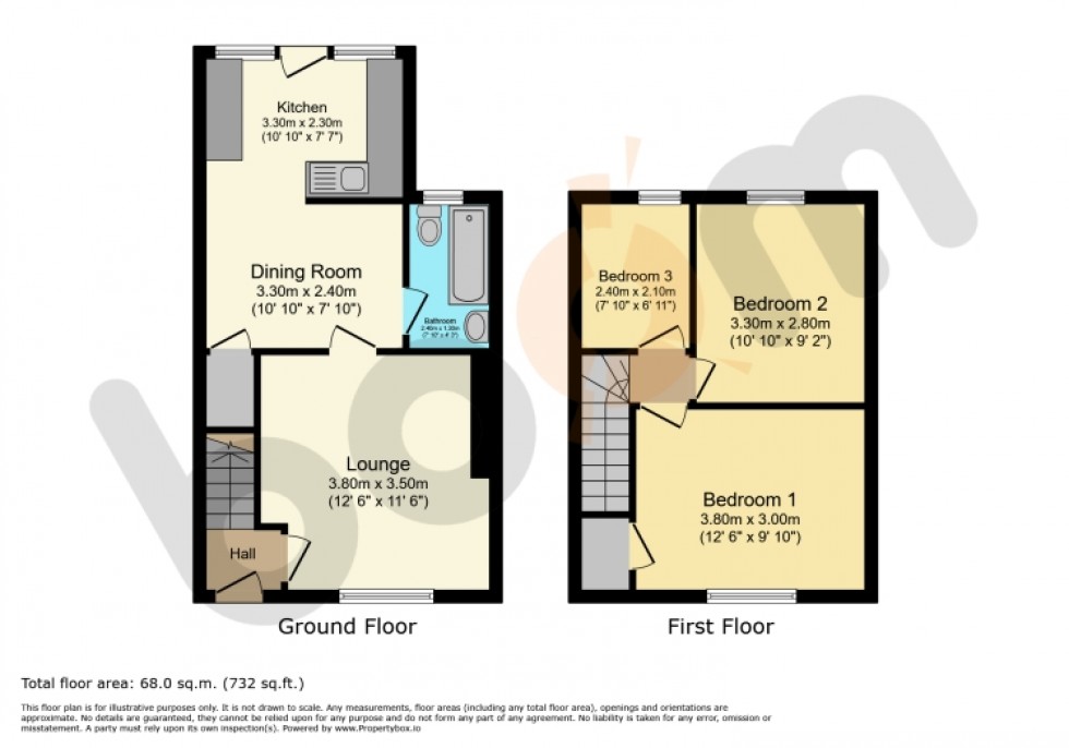Floorplan for 45 Dalry Road, Kilbirnie, Ayrshire, KA25 6JA, UK