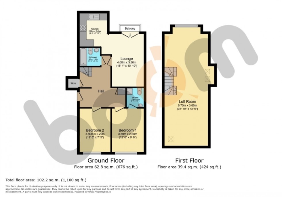 Floorplan for Flat E 71 Victoria Road, Gourock, Renfrewshire, PA19 1DB, UK