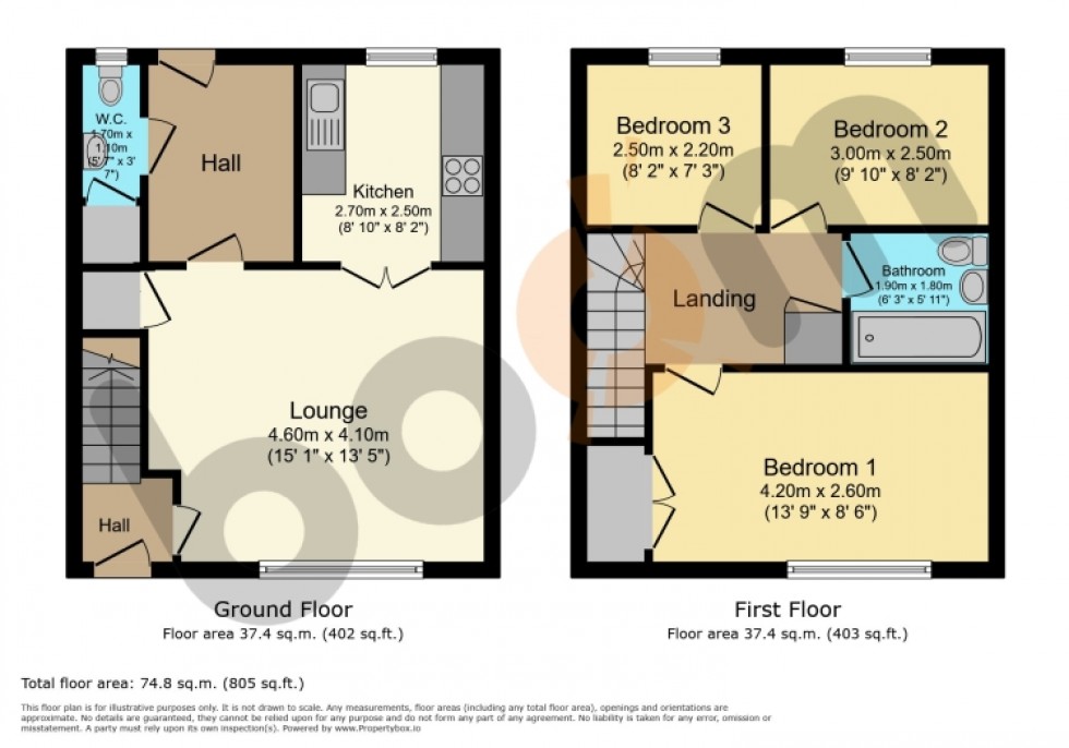 Floorplan for 14 Auldlea Gardens, Beith, Ayrshire, KA15 2EP, UK
