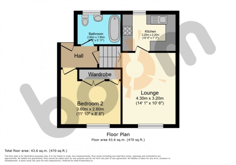 Floorplan for Flat 1/2 19 Crummock Street, Beith, Ayrshire, KA15 2BD, UK