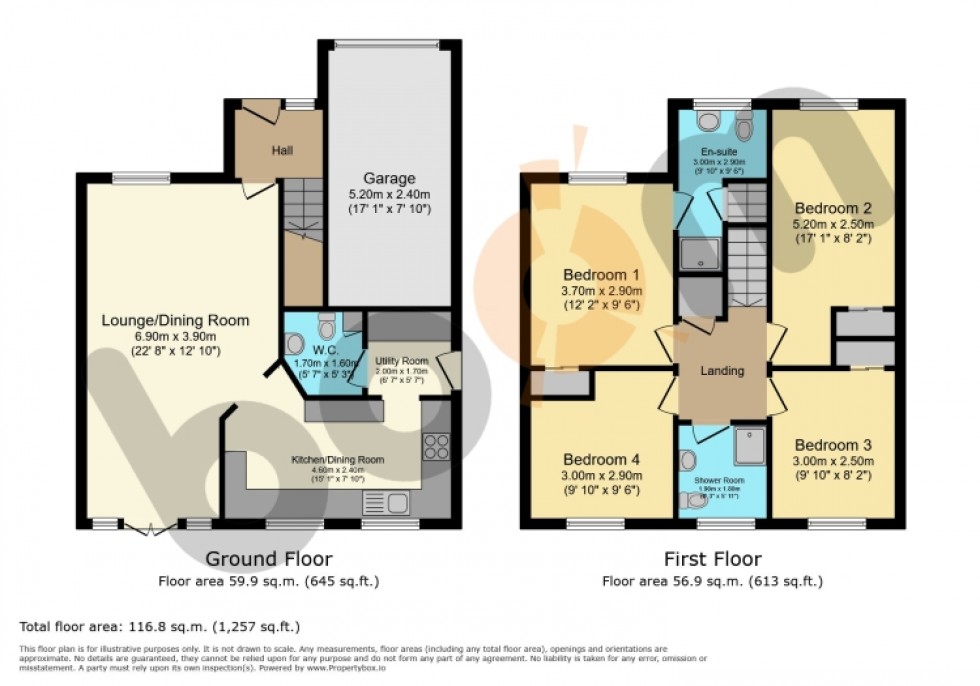 Floorplan for 59 Dalmellington Road, Glasgow, G53 7FJ, UK
