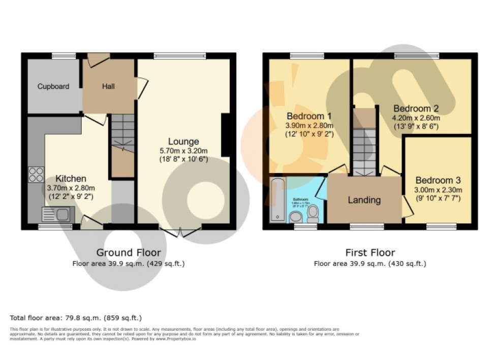 Floorplan for 54 Alexander Fleming Avenue, Kilbirnie, Ayrshire, KA25 6HD, UK