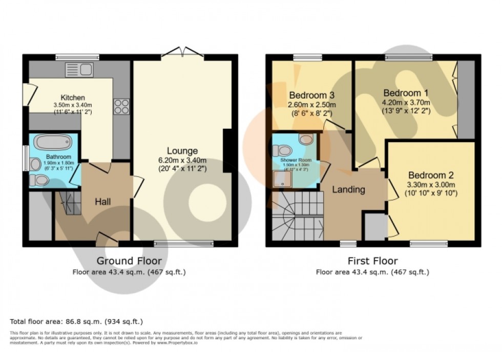 Floorplan for 58 Auldlea Road, Beith, Ayrshire, KA15 2DB, UK