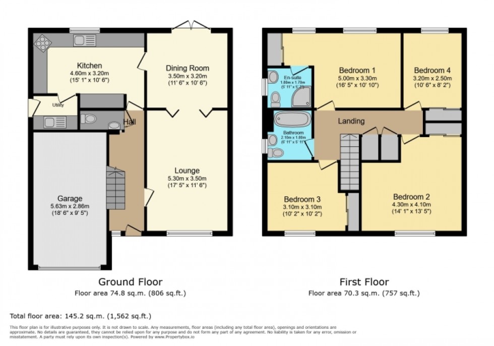 Floorplan for 28 Sandpiper Road, Lochwinnoch, Renfrewshire, PA12 4NB, UK