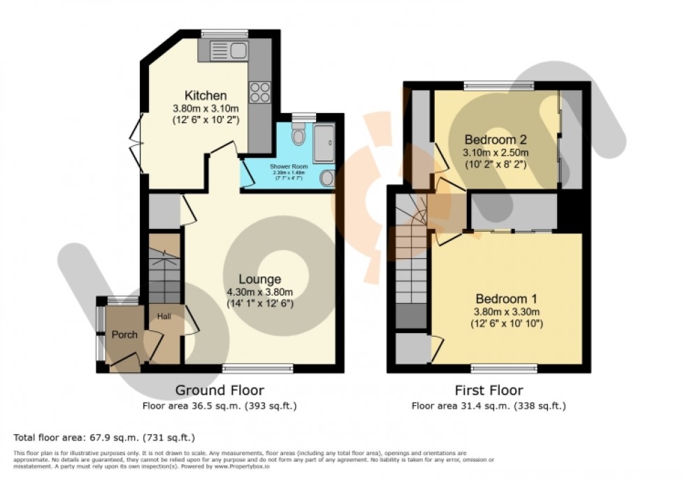Floorplan for 62 Central Avenue, Kilbirnie, Ayrshire, KA25 6JP, UK