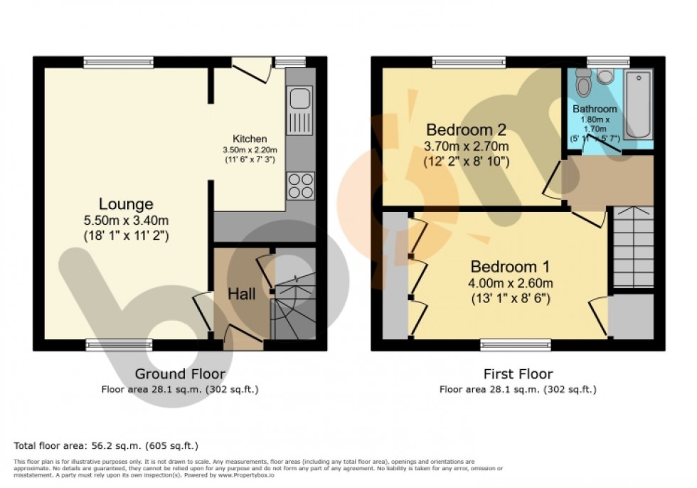 Floorplan for 22 Elder Avenue, Beith, Ayrshire, KA15 1DJ, UK