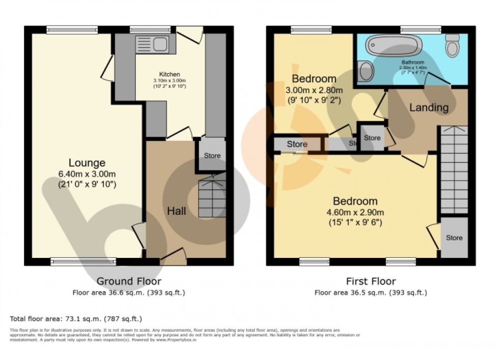 Floorplan for 51 Auchenhove Crescent, Kilbirnie, Ayrshire, KA25 7HB, UK