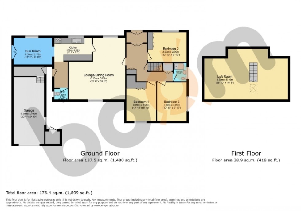 Floorplan for 143 Glencairn Street, Stevenston, Ayrshire, KA20 3BP, UK