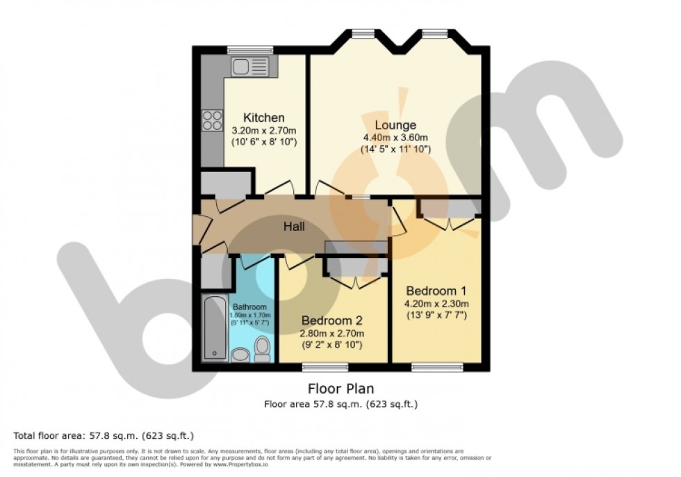Floorplan for 52 Kilpatrick Avenue, Paisley, Renfrewshire, PA2 9DL, UK