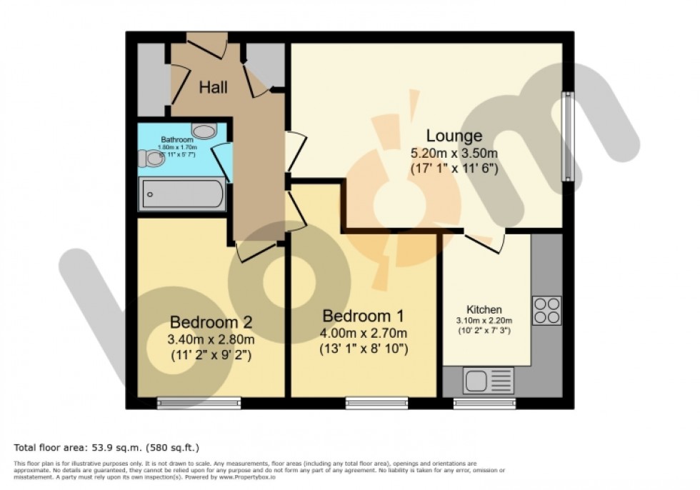 Floorplan for 9k Bobbins Gate, Paisley, Renfrewshire, PA1 2NY, UK