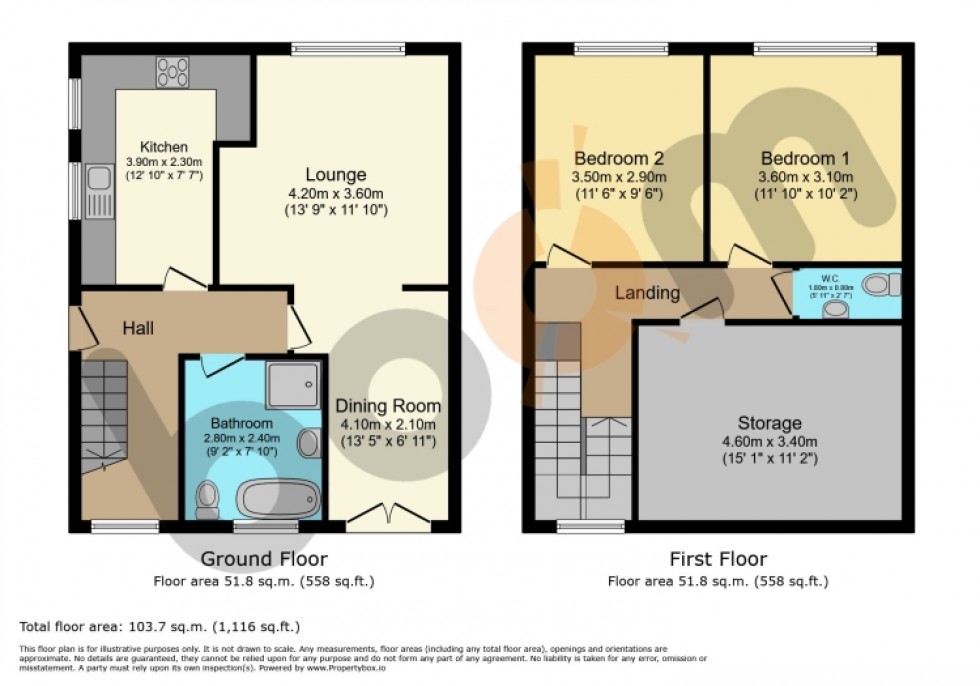 Floorplan for 16 Netherlee Crescent, Dalry, Ayrshire, KA24 5HF, UK