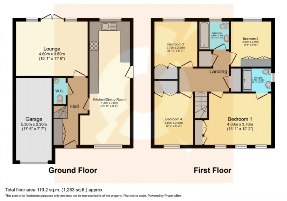 Floorplan for 11 Glen Court, Dalry, Ayrshire, KA24 4JU, UK