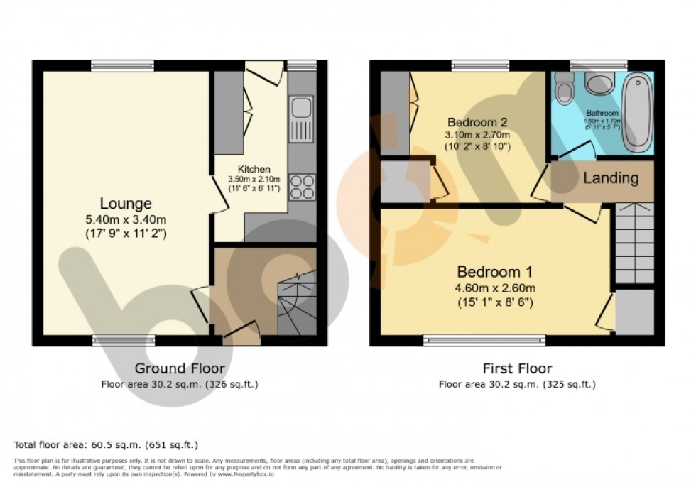 Floorplan for 43 Fudstone Drive, Kilbirnie, Ayrshire, KA25 6DF, UK
