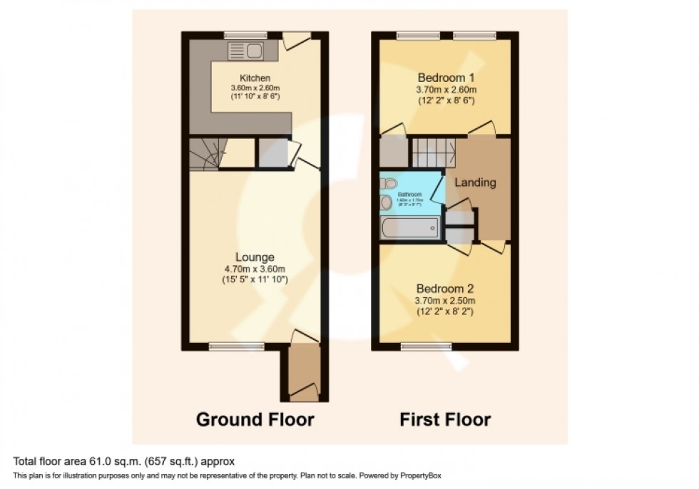 Floorplan for 11 Glebe Court, Beith, Ayrshire, KA15 1ET, UK