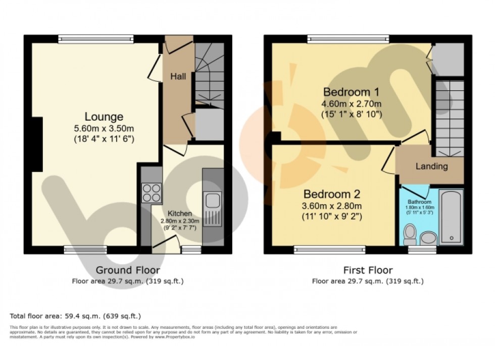 Floorplan for 93 Henderson Drive, Muirkirk, Cumnock, Ayrshire, KA18 3PH, UK