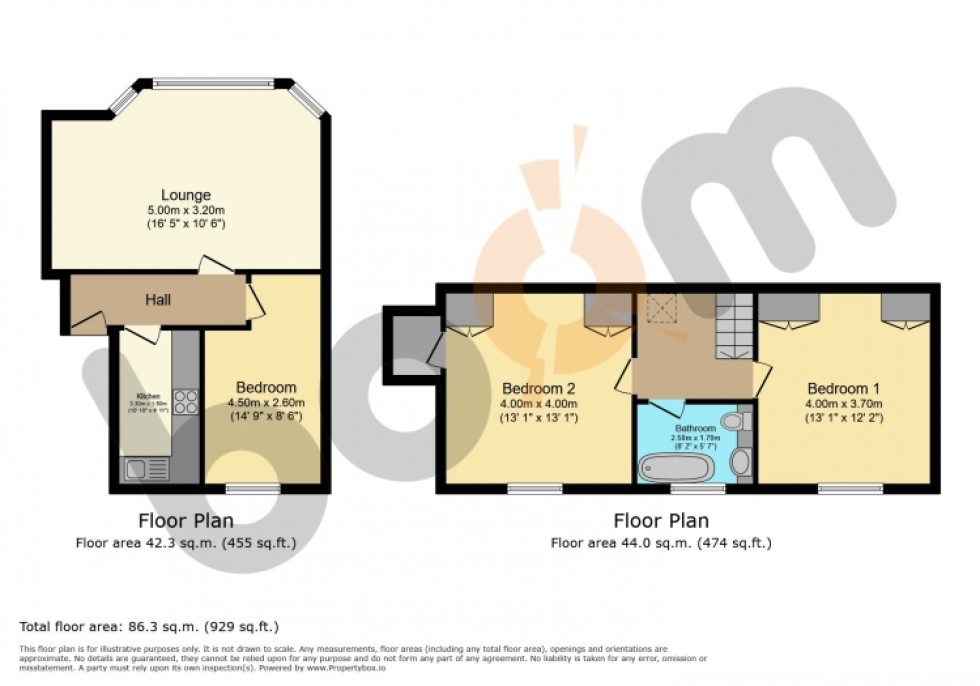 Floorplan for Flat D 26 Thomson Avenue, Johnstone, Renfrewshire, PA5 8SU, UK