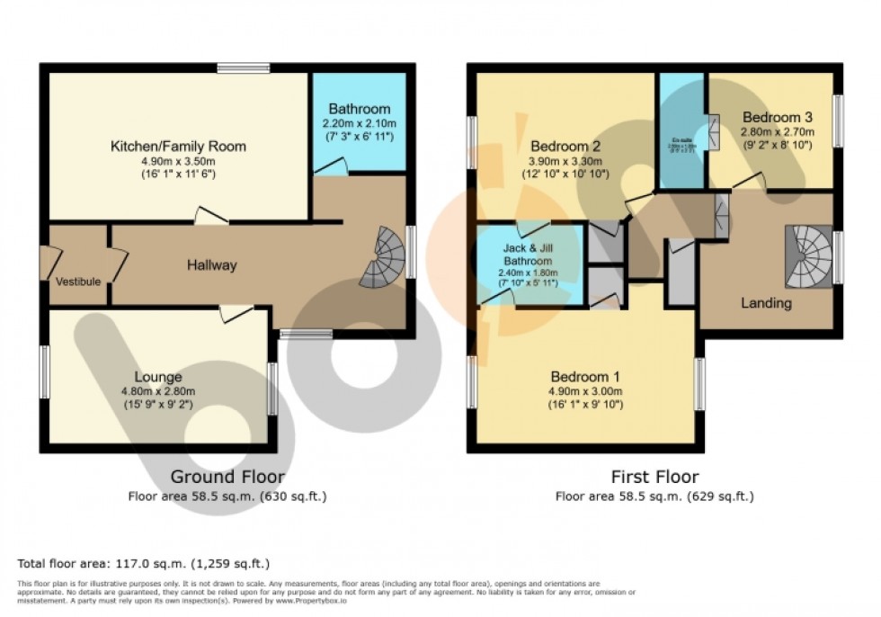 Floorplan for 29 Braehead, Beith, Ayrshire, KA15 1EF, UK