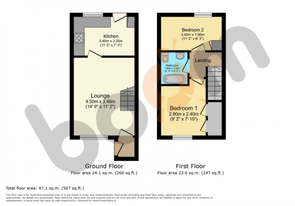 Floorplan for 14 Dennyholm Wynd, Kilbirnie, Ayrshire, KA25 6HG, UK