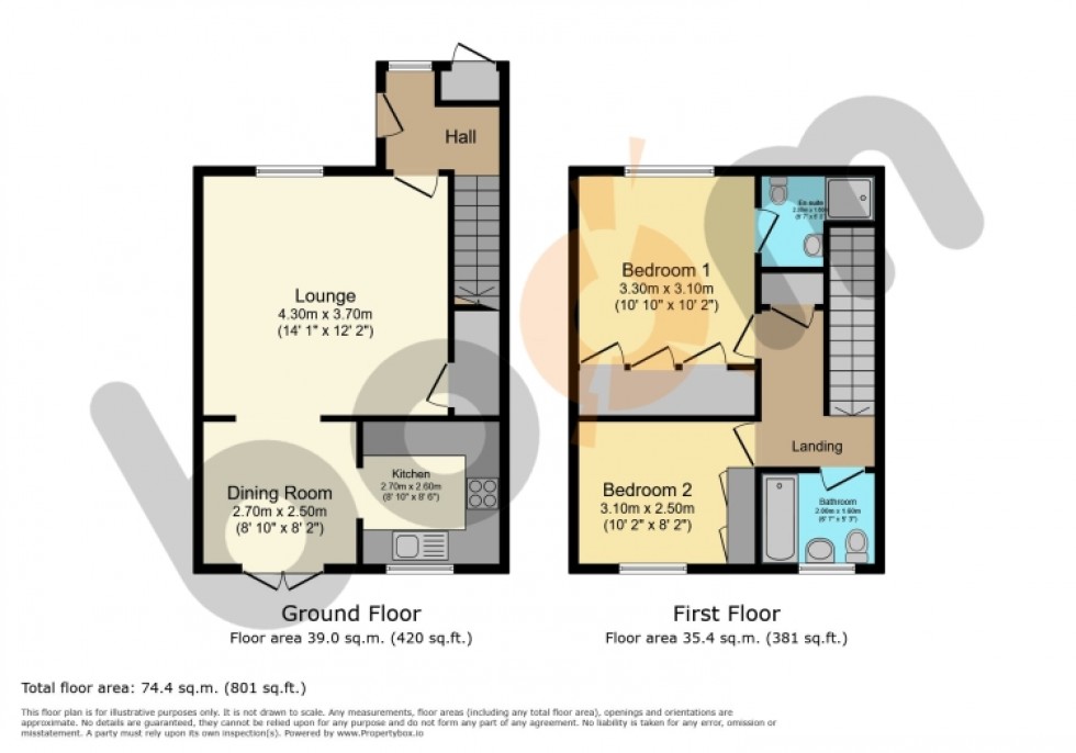 Floorplan for 42 Crosslee Park, Crosslee, Johnstone, Renfrewshire, PA6 7BN, UK